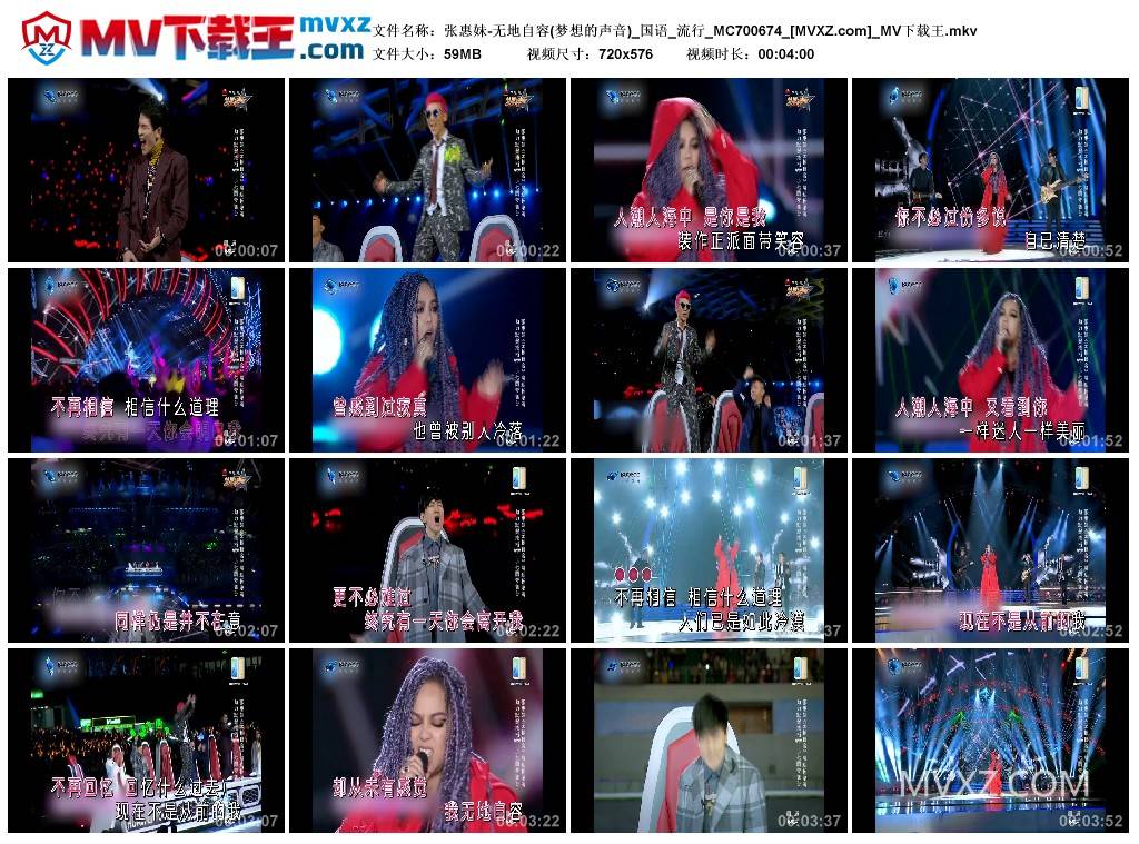 张惠妹-无地自容(梦想的声音)_国语_流行_MC700674